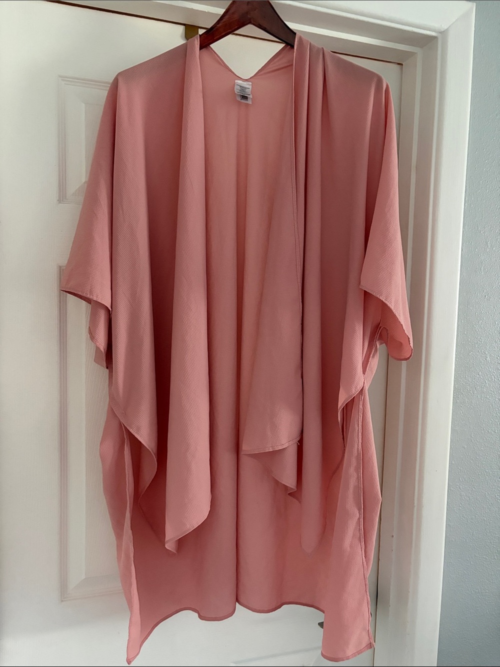 Pink Sheer Beach Cover Up Kimono Flowy